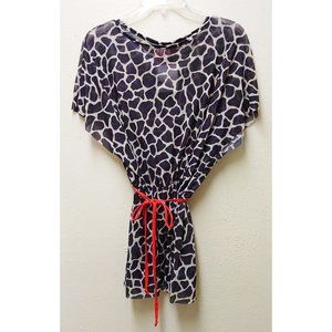 Sweet Pea by Stacy Frati Sheer Belted Women's Tunic Top Blouse in Small